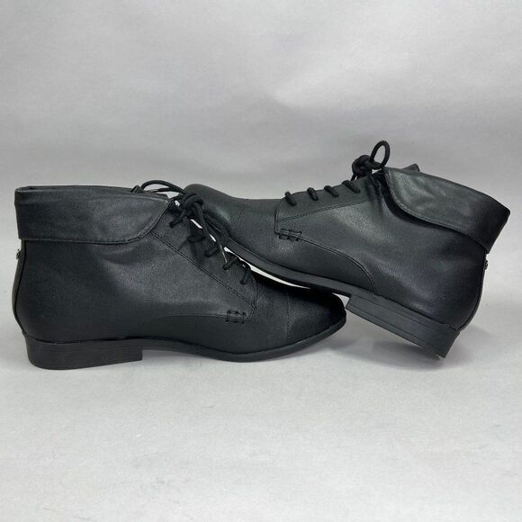 London‎ Fog Clora Boots Girls Size 11 Black Leather Lace Up Ankle Booties - Picture 7 of 11